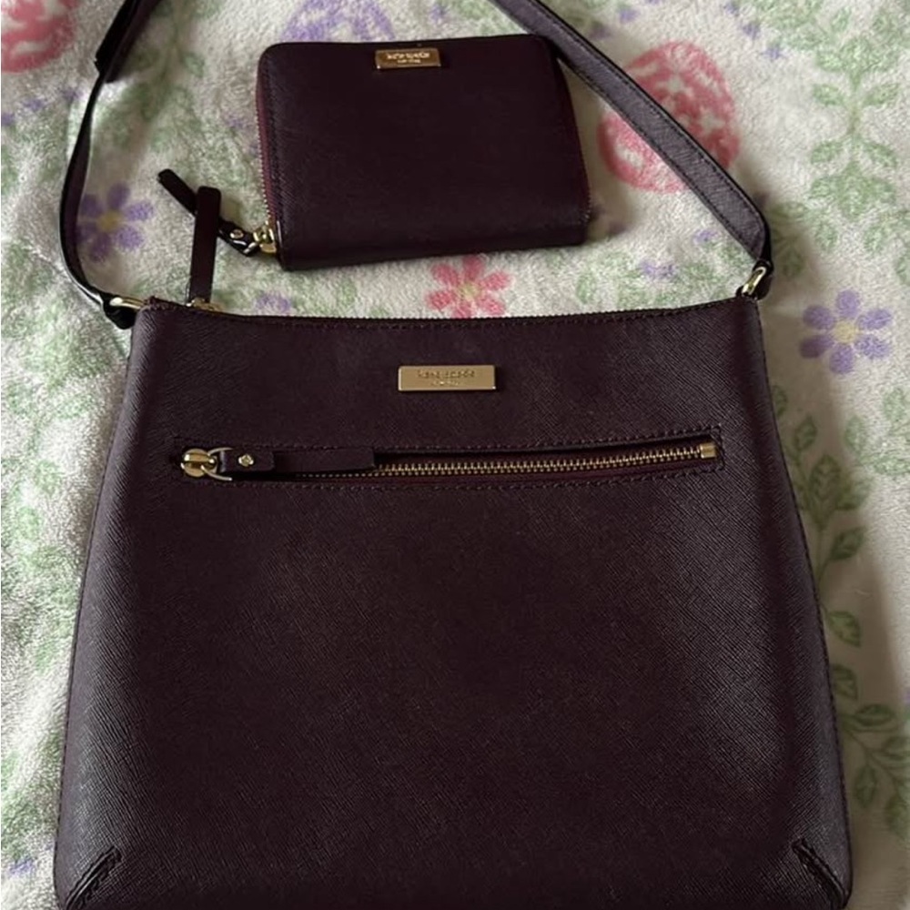 Kate Spade Dark Brown Crossbody Bag and Wallet